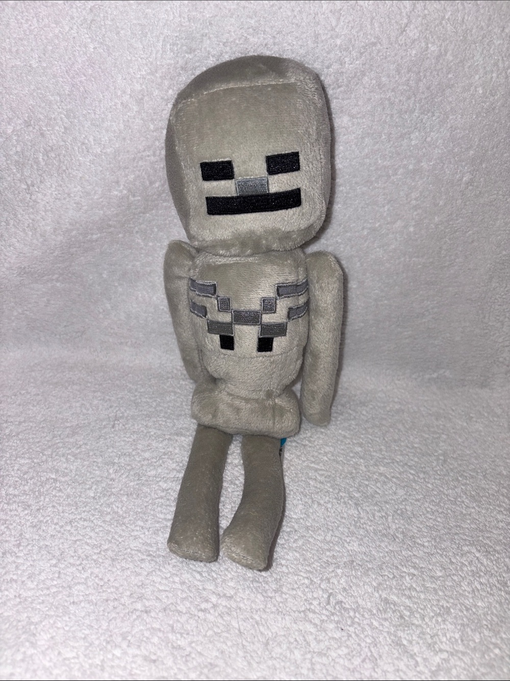 Mojang Minecraft Gray Skeleton Plush Stuffed Animal 13.5”